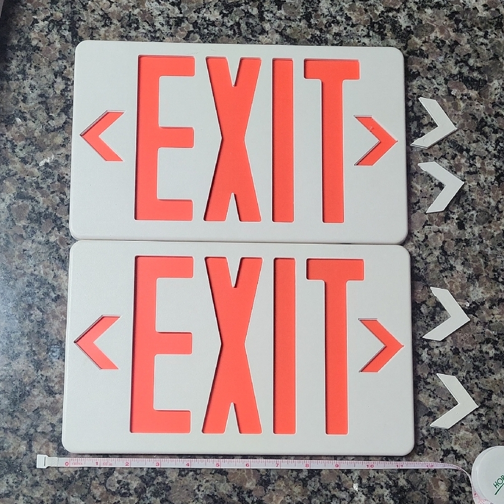 Red and White Relpacement Exit Signs ONLY- does not includes hardware/ light